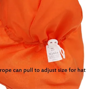 Kids orange sun hat with UPF 50+ protection and adjustable drawstring for outdoor beach use