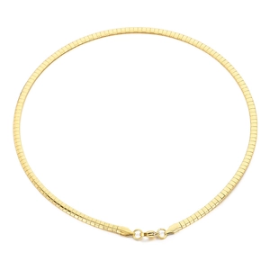 Flat gold stainless steel collar necklace for women with sleek geometric snake chain design