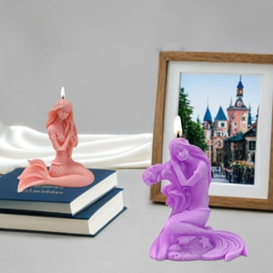 Bougies parfumées sirène endormie en rose et violet pour une décoration intérieure élégante