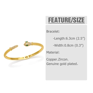Detailed size chart for snake-shaped bracelet with 6.3cm length and 0.8cm width