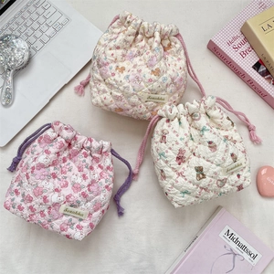 Quilted cartoon storage bags in three patterns for travel and skincare toiletries