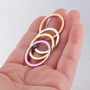 Handheld set of four 25mm polished stainless steel round ring DIY jewelry accessories