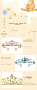 Detailed view of rose gold and silver bridal crowns featuring crystals and side hair combs