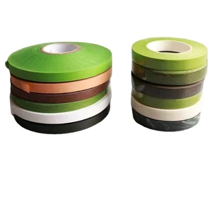 Colorful floral paper tapes for flower arrangement and DIY crafts in various green shades