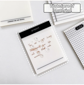 Waterproof PET translucent sticky notes with grid and line designs for marking