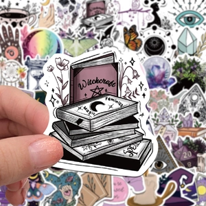 50pcs bohemian witch stickers for luggage and laptops with mystical feminist illustrations