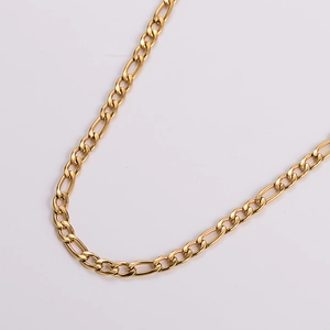 Figaro Chain Necklace Stainless Steel Polished Plated Link Jewelry For Men Women Minimalist