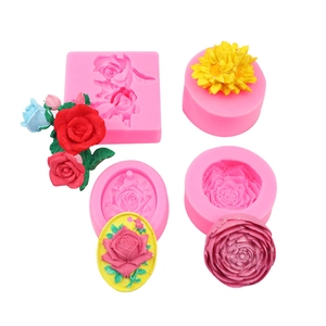 Detailliertes 3D-Silikonformen-Set für Rosen und Gänseblümchen zur Seifenherstellung