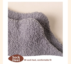 Detailansicht der 3D-geschnittenen Ferse einer dicken grauen Korallenvlies-Thermosocke
