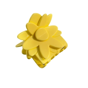 Matte yellow flower hair claw clip in Korean style for elegant women's updos