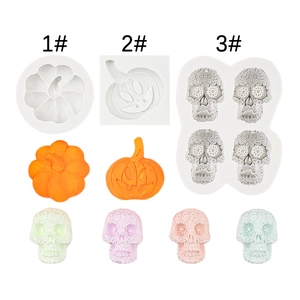 Halloween Silicone Mold Pumpkin Skull Jack-O-Lantern Shape For Baking Fondant Chocolate DIY Candle Soap Resin Plaster Decor