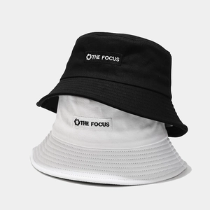 Cotton Bucket Hat Sun Protection Breathable Letter Embroidery Streetwear Fisherman Cap For Men Women