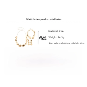 Spécifications de taille et poids pour l'ensemble collier et boucles d'oreilles dorés
