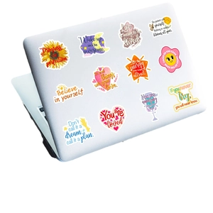 50pcs waterproof motivational stickers with rainbow and sunflower designs for laptops