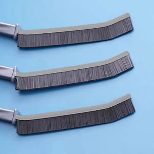 Lot de 3 brosses de nettoyage plates pour fentes avec poils fins et poignées grises
