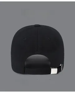 Detail of baseball cap back with adjustable metal buckle and multi-color options display