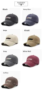Dettaglio delle opzioni di colore per il cappello da baseball in cotone lavato ricamato