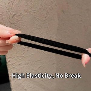 Strong elastic black hair ties for women showing high tensile strength and durability