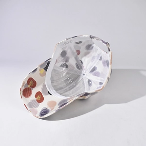 Chinese style colorful polka dot baseball cap in 100% polyester with adjustable strap