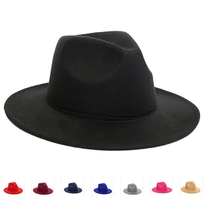 Unisex Polyester Fedora Hut Breite Krempe Jazz Hut Klassisch Einfarbig Gentleman Trilby Party Kirche Kappe Für Herren Damen Kinder