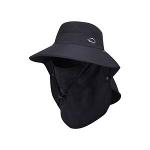 Chapeau de soleil pour hommes avec masque amovible et rabat de cou pour randonnée
