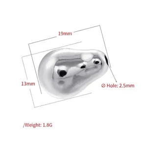 Detailed view of baroque silver bead VZ450 measuring 19mm by 13mm with 2.5mm hole