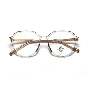 Transparent champagne large frame TR90 anti-blue light glasses with UV400 protection