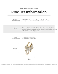 Specifiche dettagliate delle dimensioni per collana con nappe di perle e oro