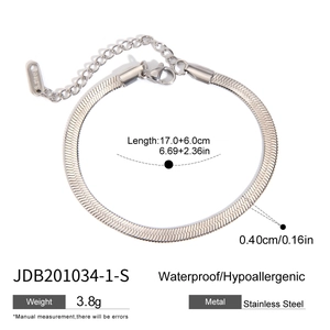 Détail de la chaîne serpent 4mm en acier inoxydable avec marquage de longueur 17+6cm