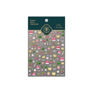 Autocollants 3D pour ongles avec motifs champignons, cerises et pommes, style M-1124