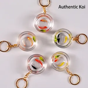 Portachiavi Creativo Acquario Koi Resina Ciotola Miniatura 3D Pesci Ciondolo Borsa Portafortuna Regalo