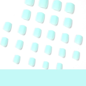Matte macaron mint blue short square-round press on nails set with 24 pieces