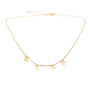 Stainless Steel Necklace KING QUEEN Letter Pendants Polished O-Chain Couple Jewelry Gift For Anniversary Daily Wear