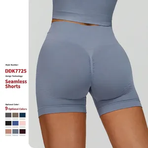 Short de Yoga Sans Couture Taille Haute pour Femme Scrunch Butt Push Up Fitness Course Sport Bas