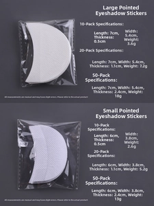 Detailed size guide for eyeshadow shield patches and eyelash grafting stickers