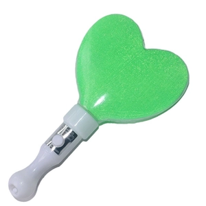 Glow heart-shaped LED wand with white handle for concerts and party event cheering