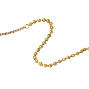 Minimalist golden titanium steel beaded ball chain bracelet with adjustable link