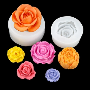 Rose flower silicone fondant molds for cake decorating with colorful rose shapes