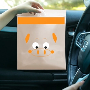 Disposable Car Trash Bags Self-Adhesive PEVA Waterproof Cartoon Pattern Portable Vehicle Cleaning Storage Bags