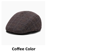 Detailed view of coffee plaid wool flat cap with thick lining and warm ear protection