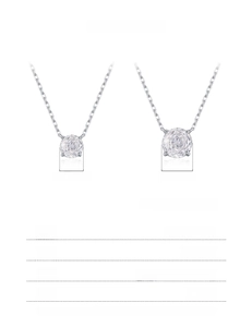 Comparison of 6mm and 8mm round 925 sterling silver cz necklaces with size measurements
