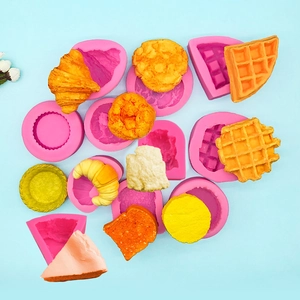 Silicone Mold For Baking Waffle Croissant Toast Shapes DIY Fondant Cake Decorating Bread Making Candle Soap Resin Crafts