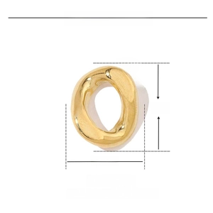 Detailliertes Parameterdiagramm für 16x13mm Edelstahl-Anhänger in Gold für Schmuckbau