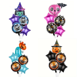 Halloween Aluminum Foil Balloons Witch Skeleton Ghost Pumpkin Party Decorations Photo Props Novelty Festive