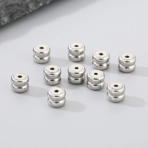 Polished silver stainless steel spacer beads for DIY earring and jewelry making