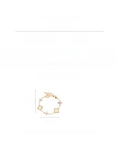 Size chart showing 24K gold plated clover bracelet weight 4.4g and length 18cm