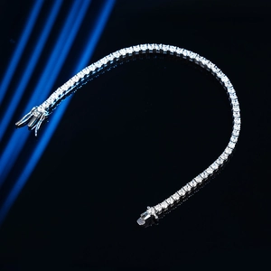 Elegant 2.5mm Moissanite tennis bracelet in sterling silver with round cut stones