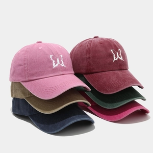 Butterfly Embroidery Washed Cotton Baseball Cap Distressed Vintage Adjustable Sun Hat For Women Men