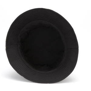 Classic black cotton bucket hat with durable stitching detail on a clean white background