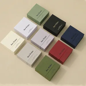 Litchi texture square jewelry drawer boxes for necklaces and rings in 10 varied colors